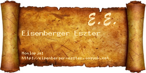 Eisenberger Eszter névjegykártya